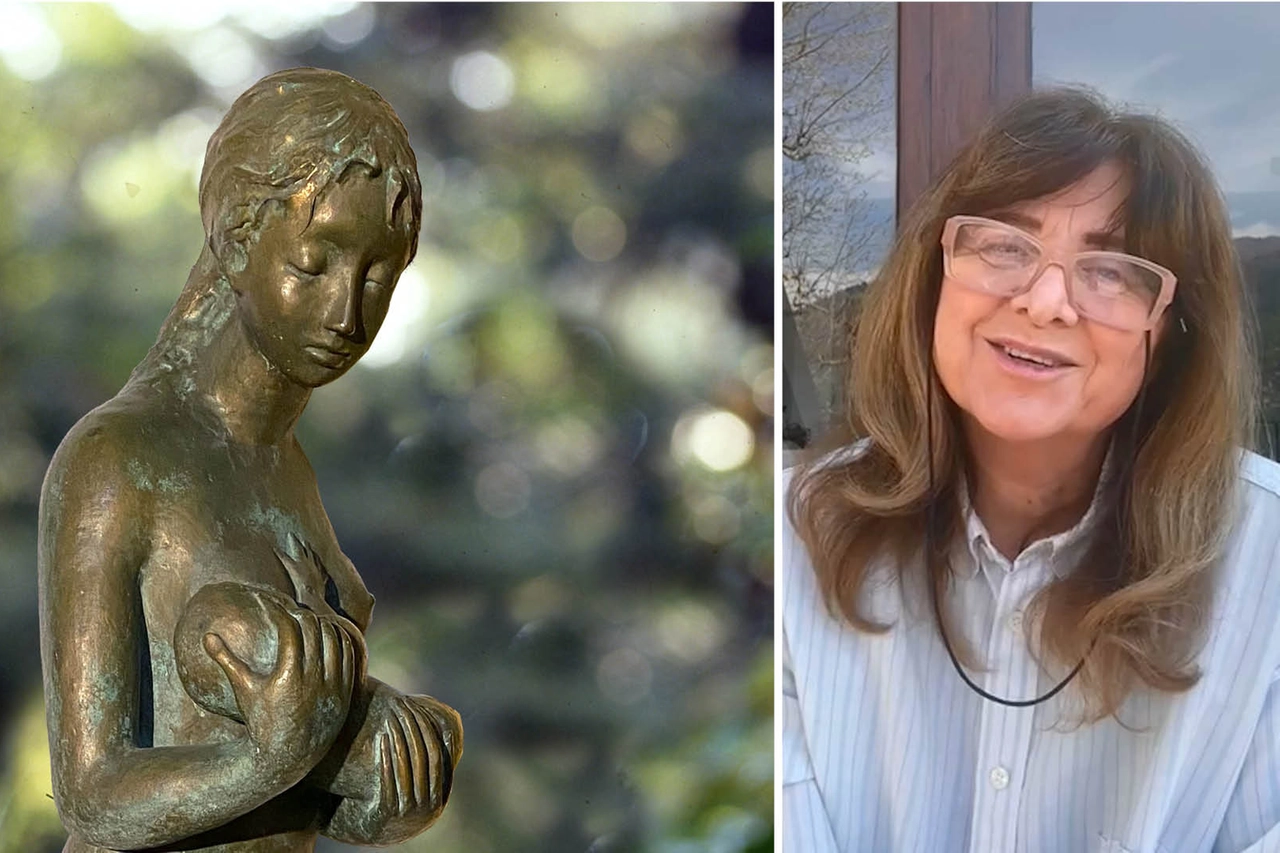 La "Donna che allatta" di Vera Omodeo e la figlia Serena