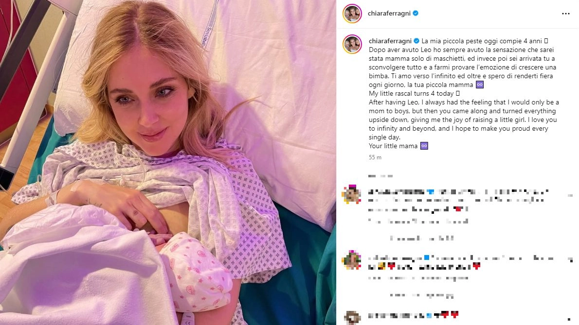 Il post di Chiara Ferragni per il compleanno della piccola Vittoria (Foto Instagram)