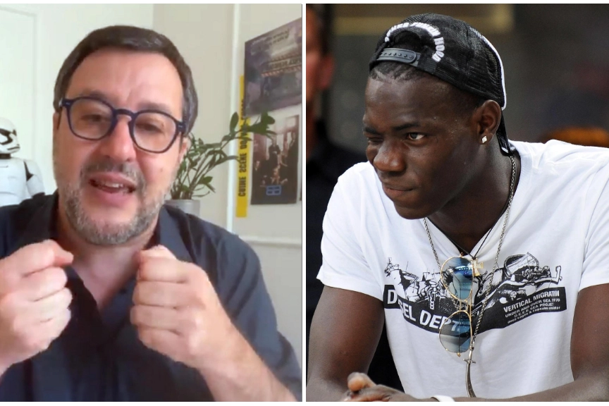 Matteo Salvini e Mario Balotelli