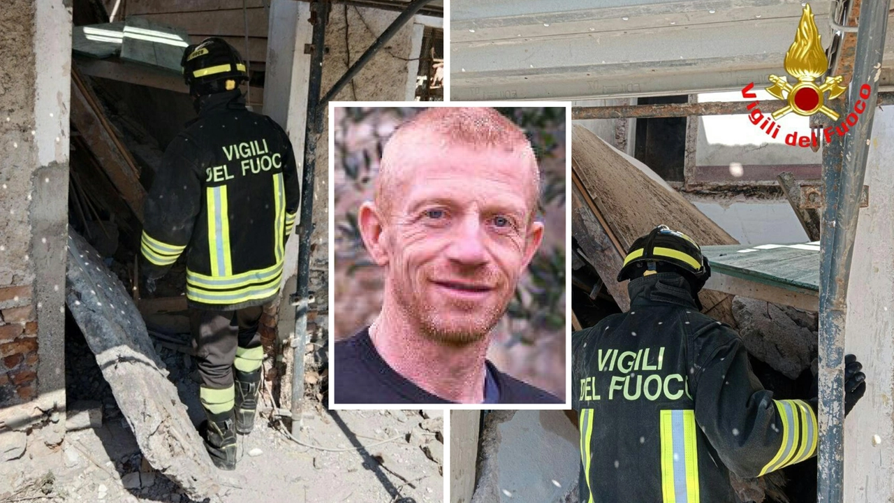 I vigili del fuoco hanno estratto dalle macerie Alberto Tedeschi. Il caseggiato è pericolante I vigili del fuoco hanno estratto dalle macerie Alberto Tedeschi. Il caseggiato è pericolante