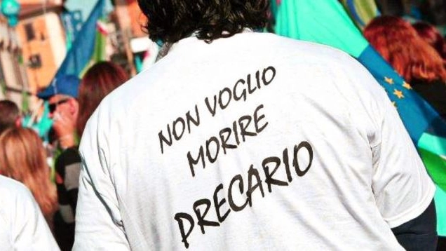 Una manifestazione contro il precariato in Italia