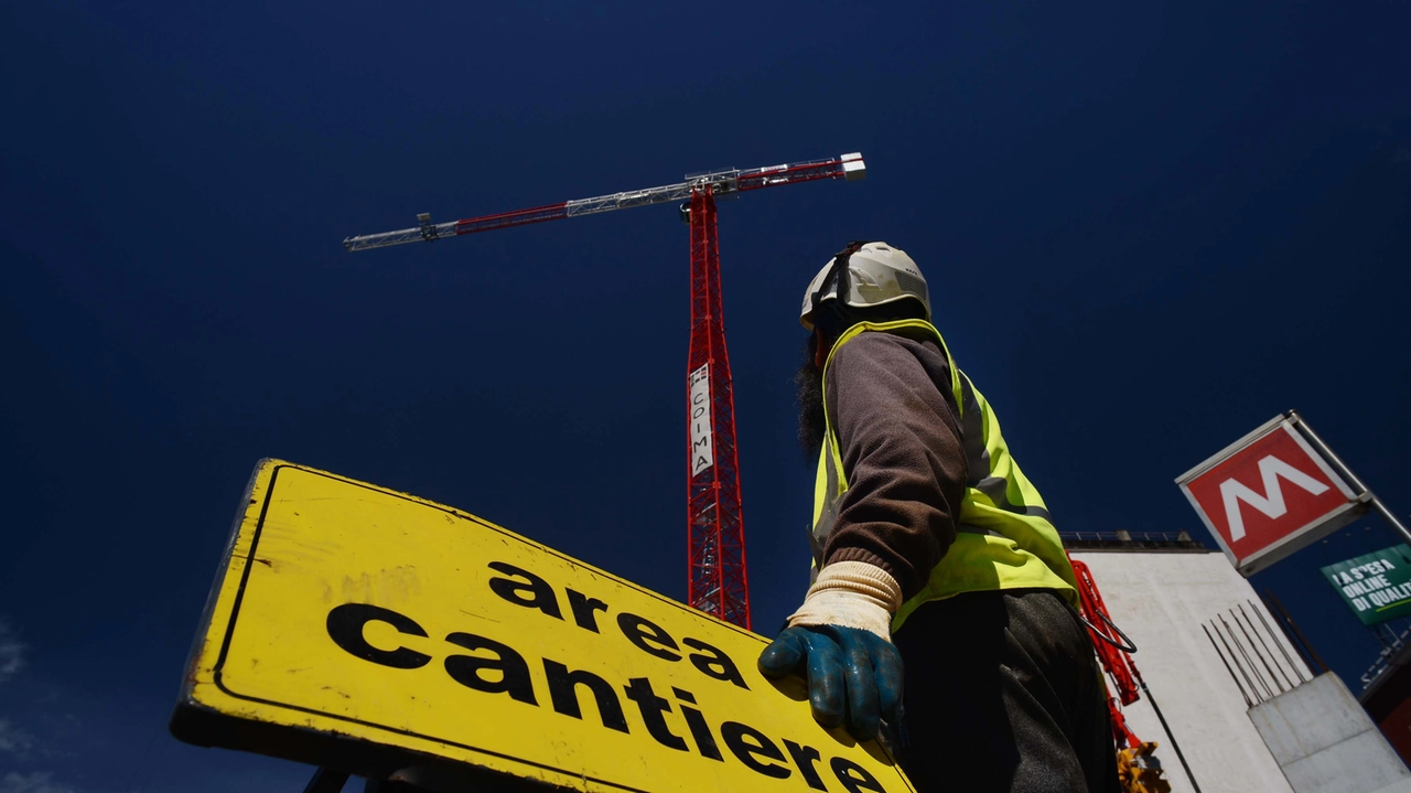 Un cantiere in una foto di archivio Un cantiere in una foto di archivio