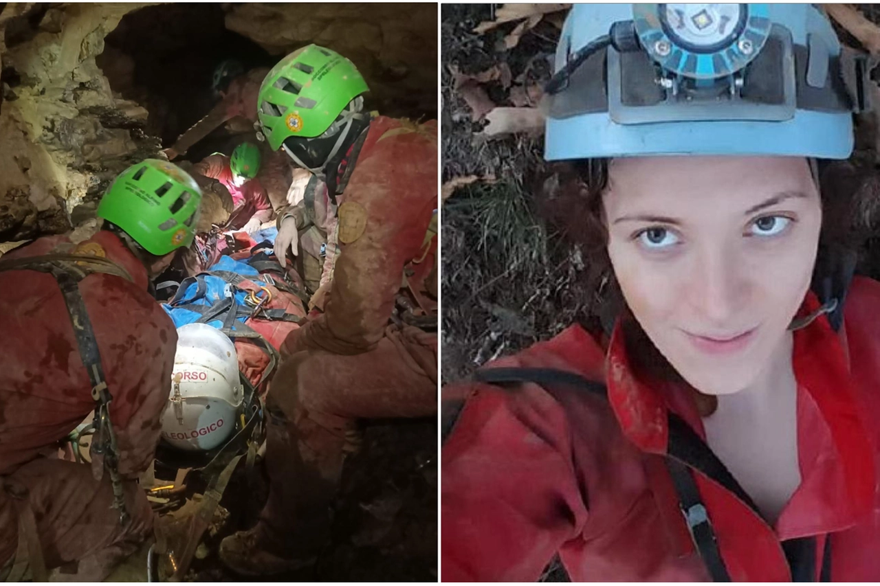 Le operazioni di soccorso; a destra, Ottavia Piana