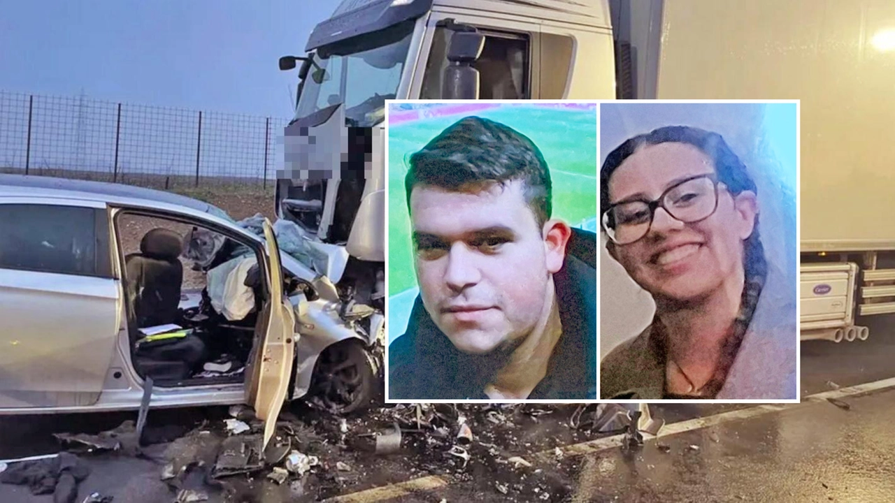 L'incidente a Cavenago. Nel riquadro, Riccardo Gualandris e Nora Jawad