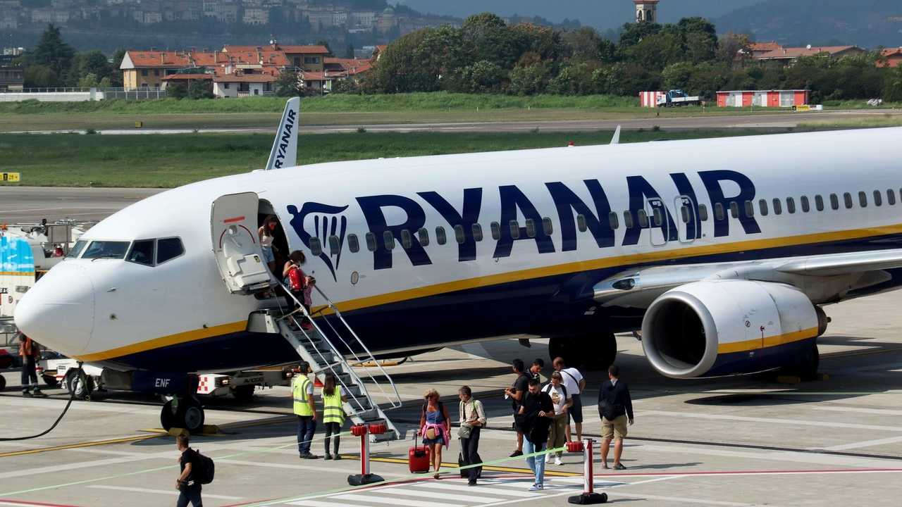 Aereo Ryanair sulla pista di Orio al Serio