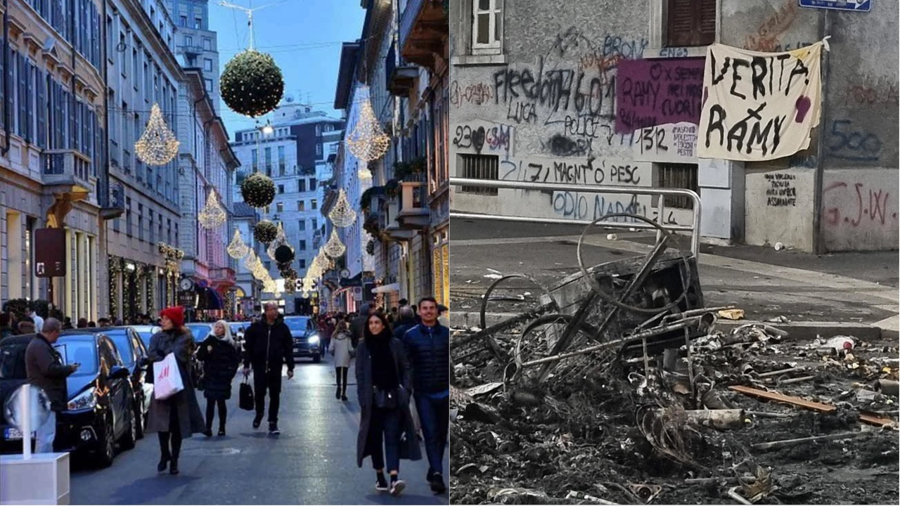 Le due facce di Milano portate agli estremi: via Montenapoleone, diventata la strada più ricca addirittura della Fifth Avenue a New York, e gli scontri in zona Corvetto