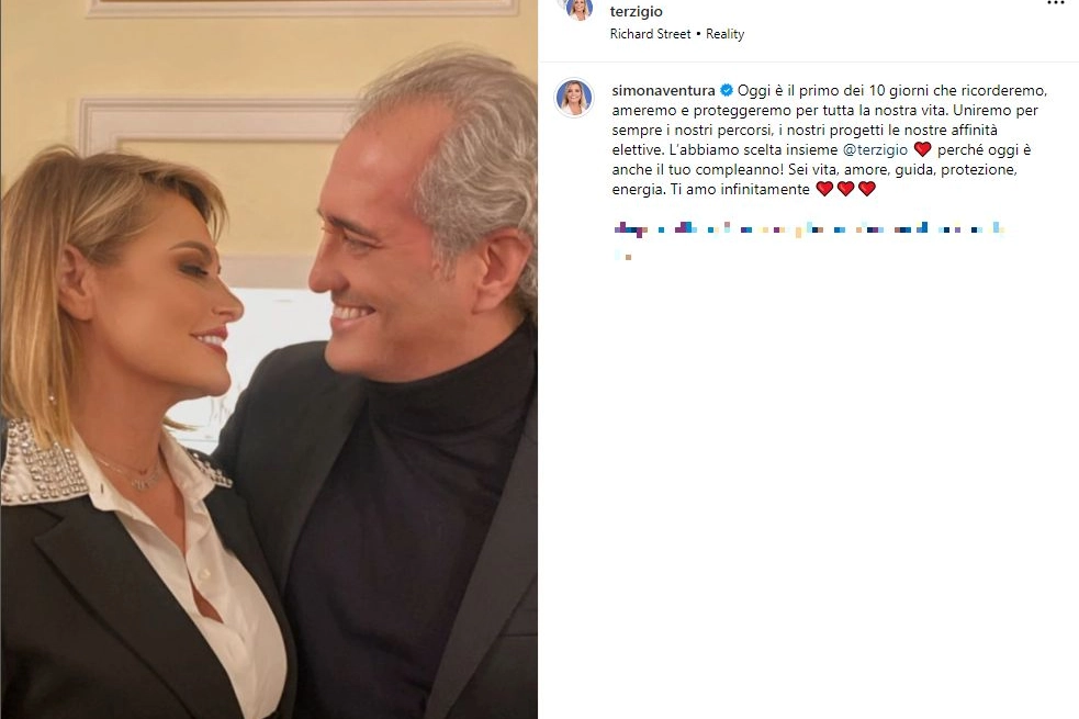 Simona Ventura e Giovanni Terzi (Foto instagram)