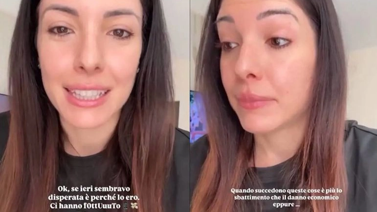 L'ex Miss Italia Clarissa Marchese nel video in cui si sfoga per essere stata derubata a Milano (Frame video profilo Instagram)