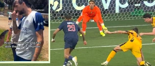 Acerbi reagisce agli sfottò di un tifoso del PSG: “Io ti sfondo di botte”