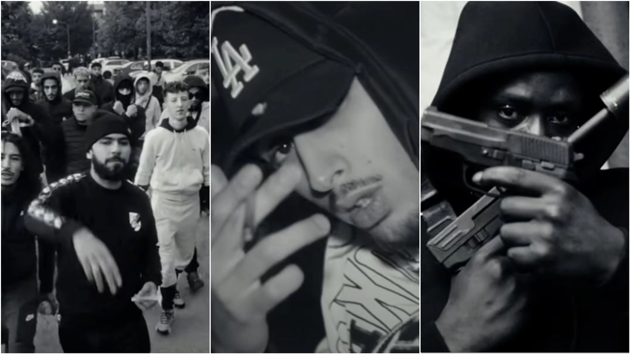 Tre frame dal video "Coltellino" di ElGrandeToto con Baby Gang girato alle case Aler di Calolziocorte Tre frame dal video "Coltellino" di ElGrandeToto con Baby Gang girato alle case Aler di Calolziocorte