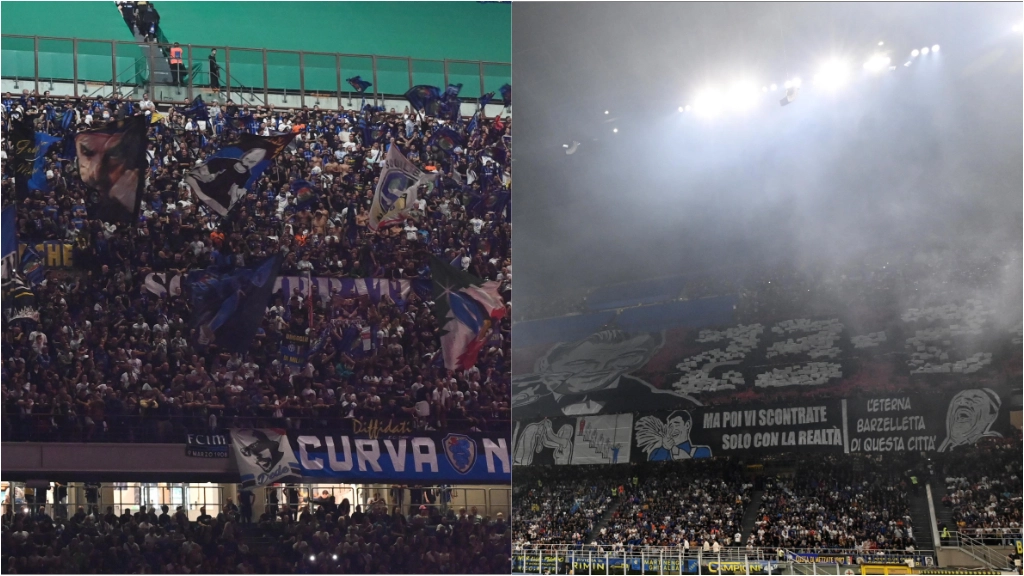Inter-Milan: lo spettacolo durante il derby a San Siro Inter-Milan: lo spettacolo durante il derby a San Siro
