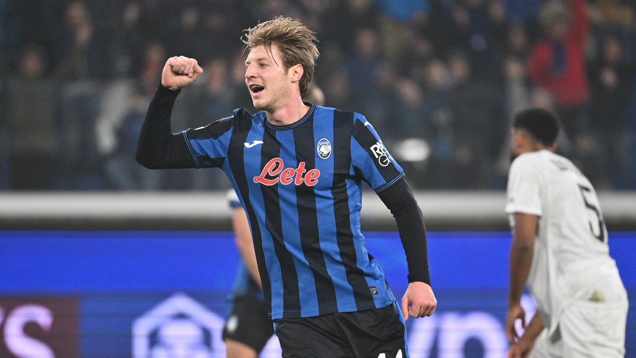Marco Brescianini esulta dopo una rete segnata con la maglia dell'Atalanta Marco Brescianini esulta dopo una rete segnata con la maglia dell'Atalanta