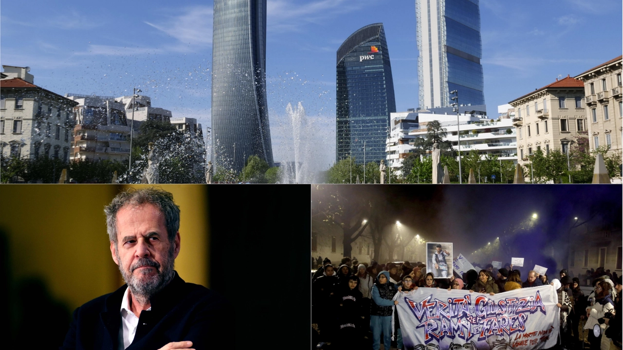 In alto, uno dei quartieri più "chic" di Milano: Citylife negli spazi della vecchia fiera. In basso a sinistra, l'architetto Mario Cucinella, a destra le manifestazioni al Corvetto dopo la morte di Ramy Elgaml In alto, uno dei quartieri più "chic" di Milano: Citylife negli spazi della vecchia fiera. In basso a sinistra, l'architetto Mario Cucinella, a destra le manifestazioni al Corvetto dopo la morte di Ramy Elgaml
