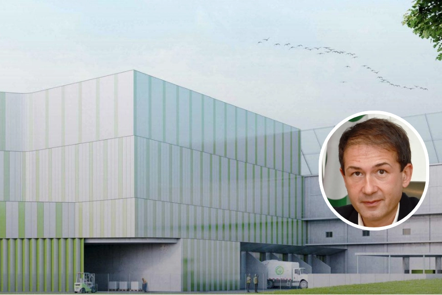 La biopiattaforma; nel tondo, Roberto Di Stefano