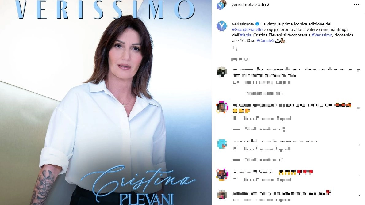 Cristina Plevani sarà ospite a 'Verissimo' (Foto profilo instagram)