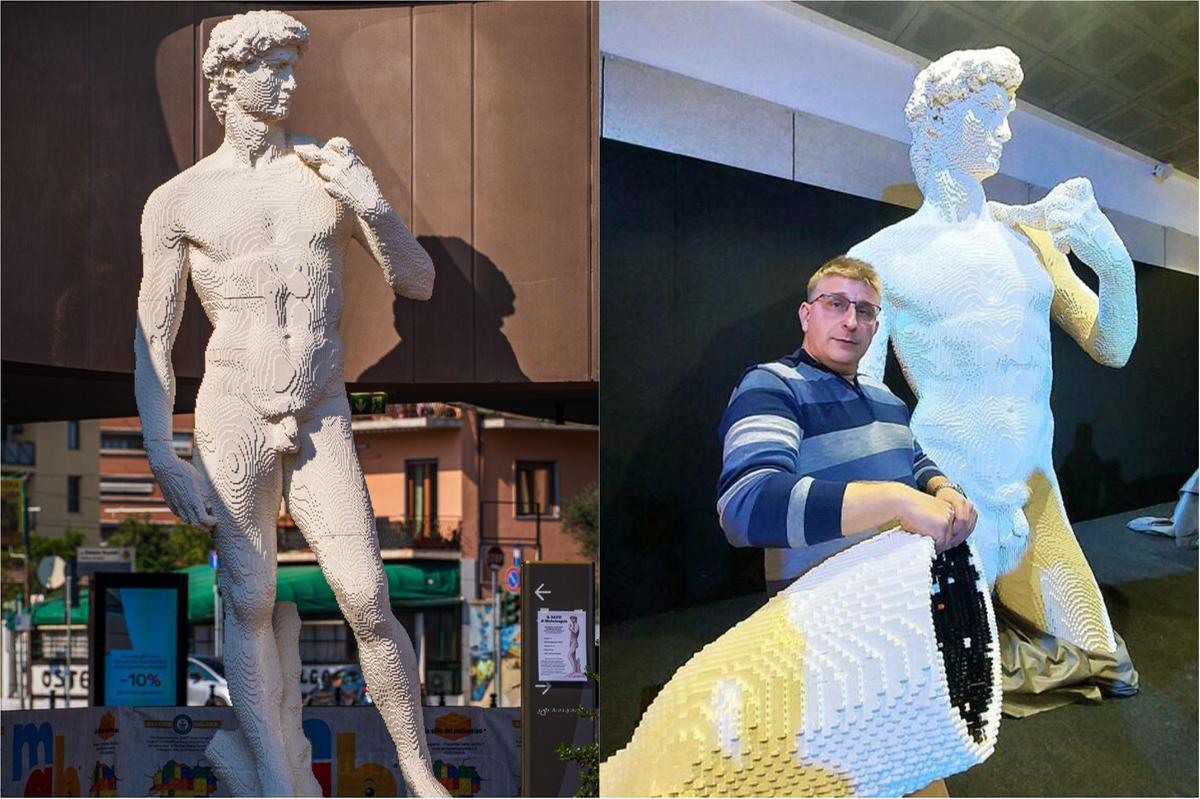 A Bergamo un David di Donatello gigante e da Guinness dei primati realizzato con oltre 635mila mattoncini Lego