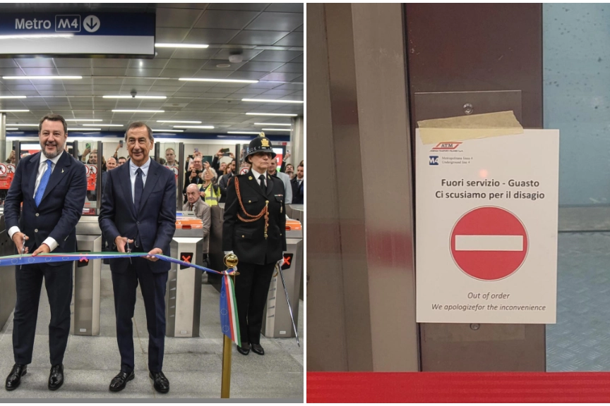A meno di 24 ore dall'inaugurazione in pompa magna la M4 si è già fermata per problemi informatici