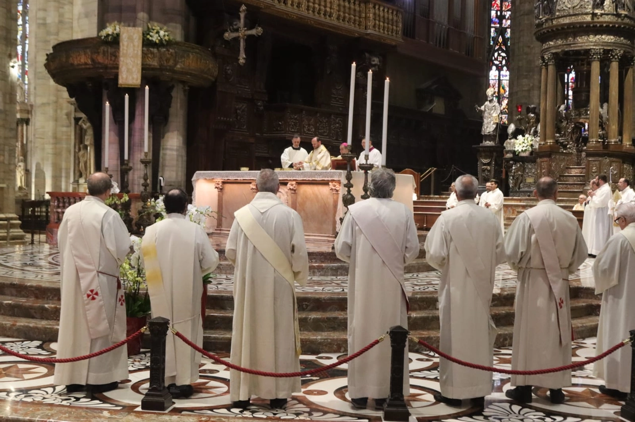 Un momento della Messa nella cattedrale