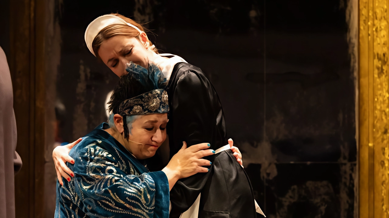 Serra Yilmaz, 70 anni, nella versione teatrale interpreta la capocomica fantasma Serra Yilmaz, 70 anni, nella versione teatrale interpreta la capocomica fantasma