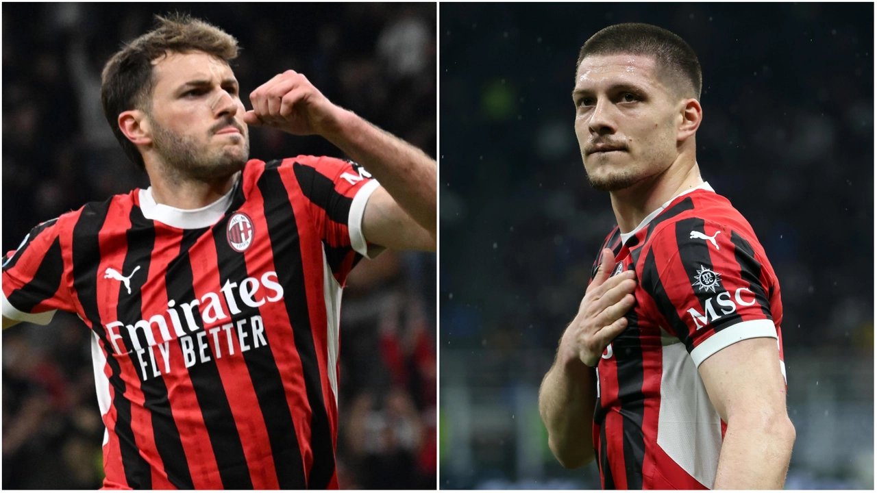 Santi Gimenez e, a destra, Luka Jovic: dubbio in attacco per il Milan Santi Gimenez e, a destra, Luka Jovic: dubbio in attacco per il Milan