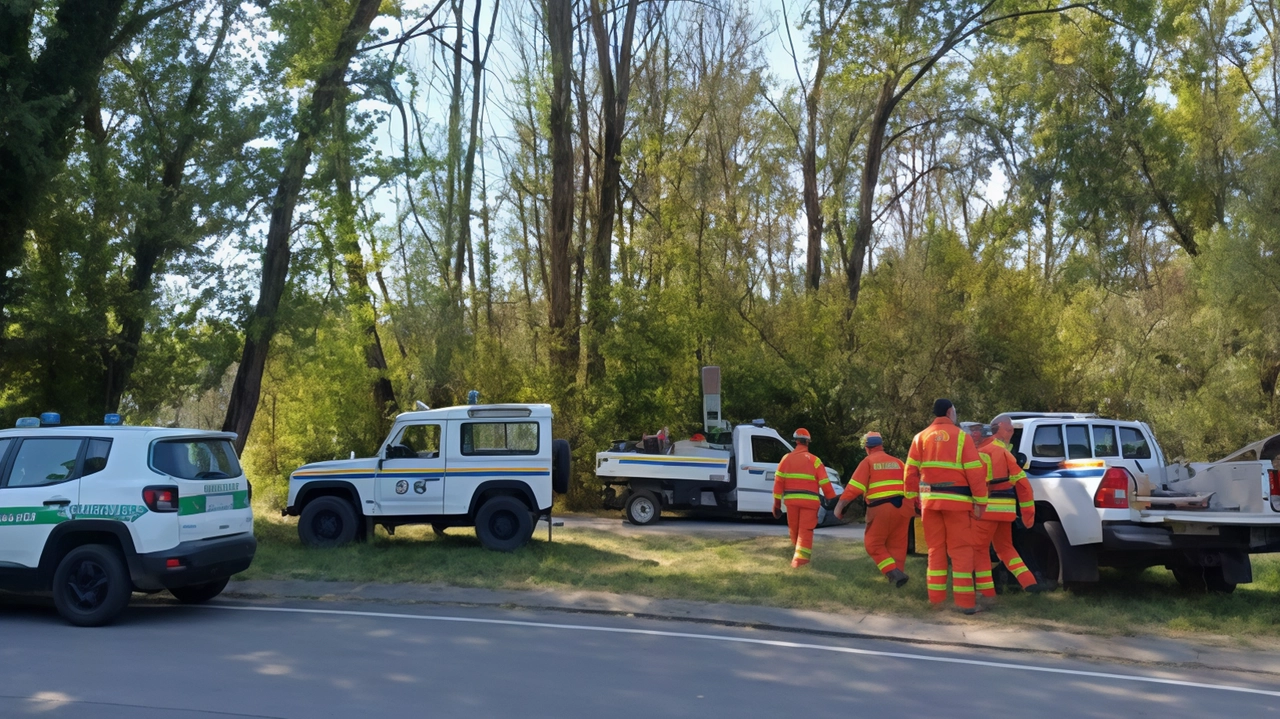 I soccorritori al lavoro nel Parco: l’incendio era divampato sabato pomeriggio