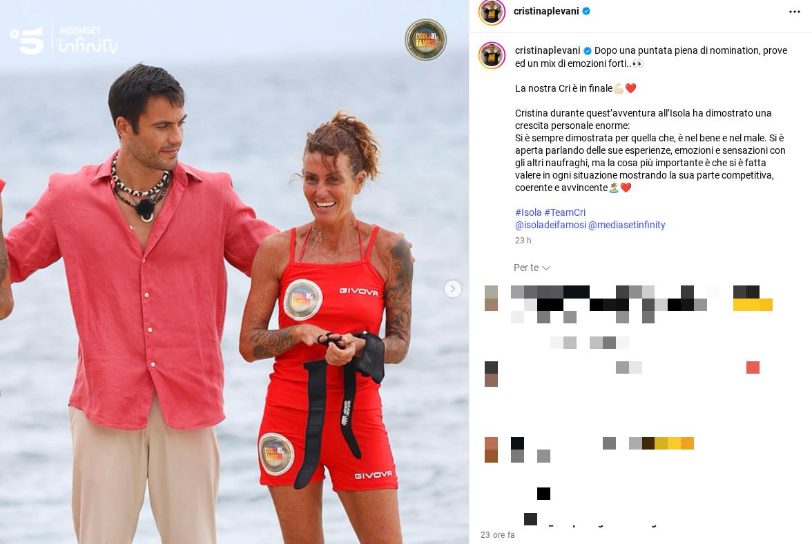Cristina Plevani: “Sono arrivata chiusa, l’Isola mi ha tirato fuori l’anima”. Ed è pronta per la finale Cristina Plevani: “Sono arrivata chiusa, l’Isola mi ha tirato fuori l’anima”. Ed è pronta per la finale