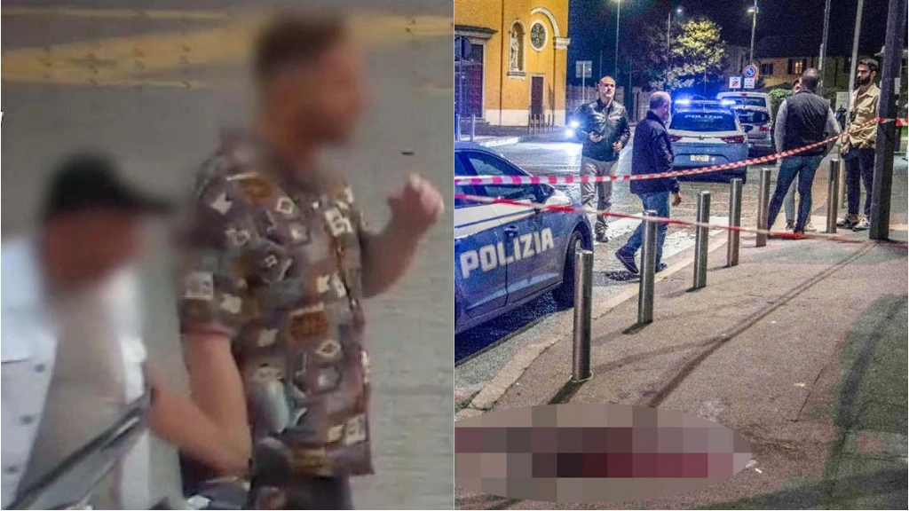 Nazzareno Calajò immortalato durante le indagini; a destra il luogo dove venne ucciso Vittorio Boiocchi Nazzareno Calajò immortalato durante le indagini; a destra il luogo dove venne ucciso Vittorio Boiocchi
