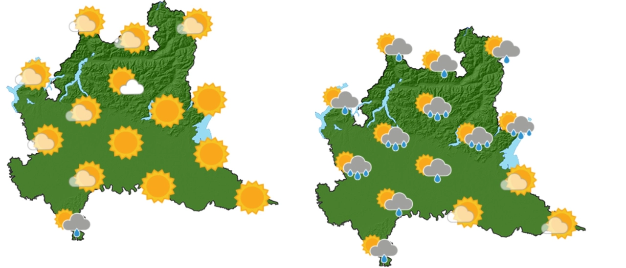 Meteo, le mappe della Lombardia di Arpa Lombardia: dal sole al ritorno del maltempo