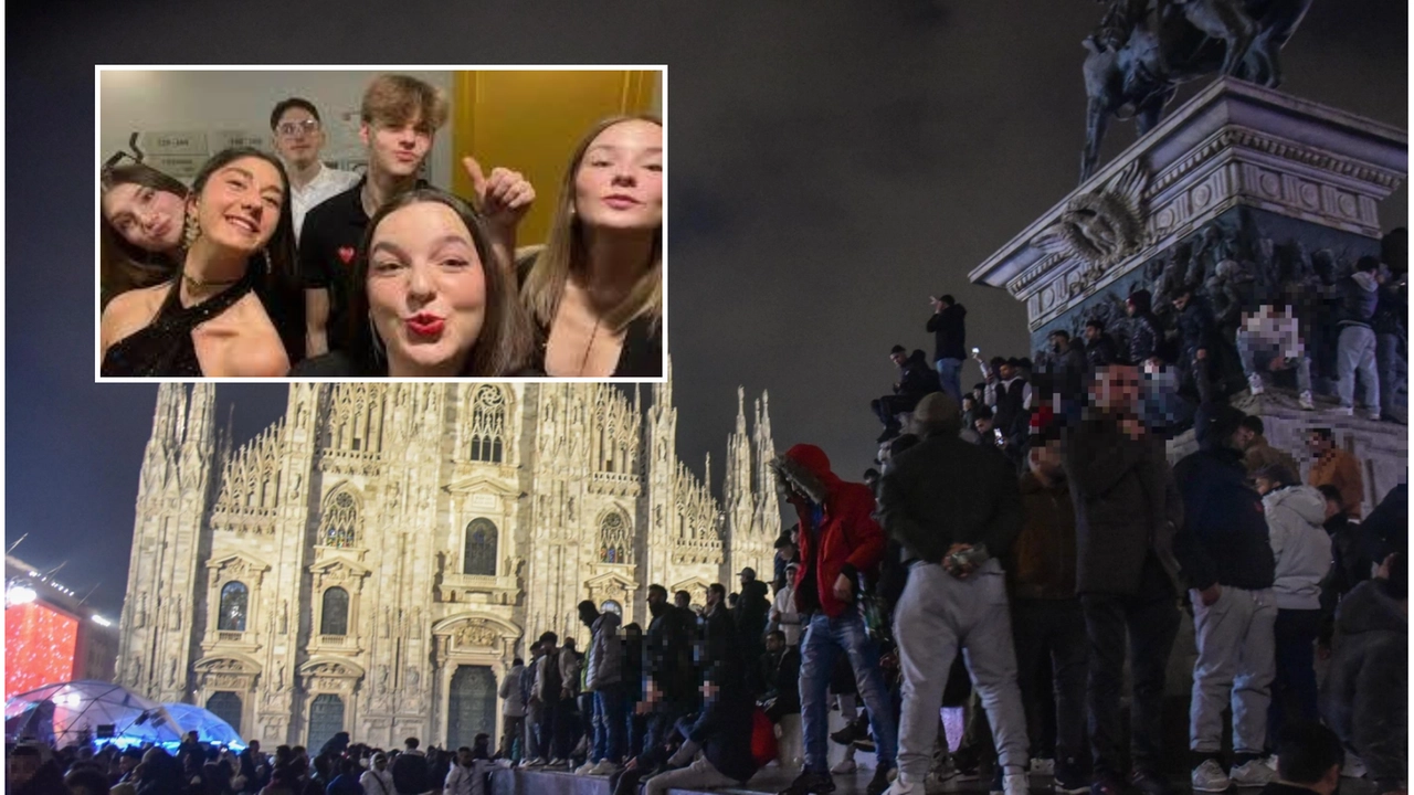 La folla in piazza Duomo la notte di Capodanno e i 5 amici belgi La folla in piazza Duomo la notte di Capodanno e i 5 amici belgi