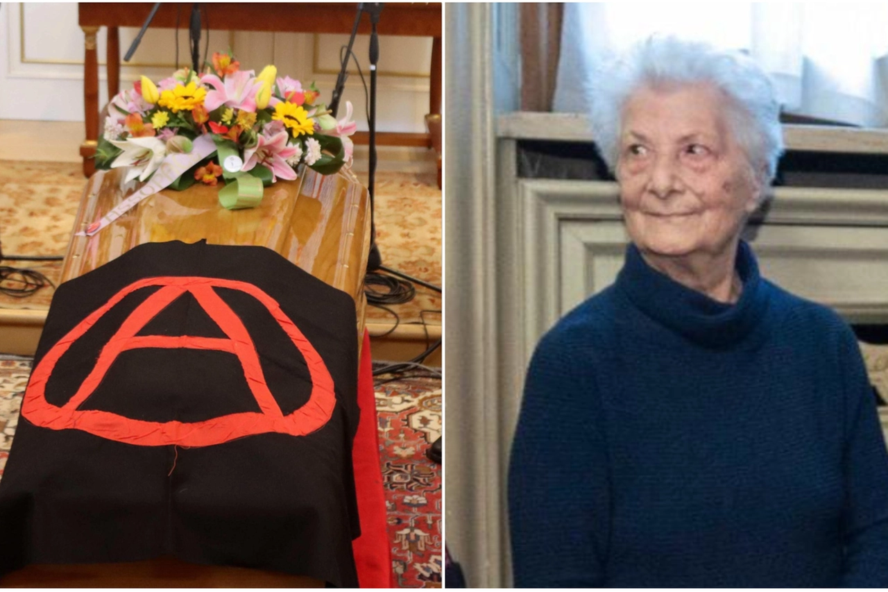I funerali di Licia Pinelli; a destra, un suo primo piano