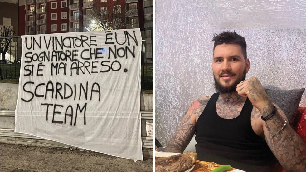 L'accoglienza per Daniele Scardina rientrato a Rozzano dopo 10 mesi