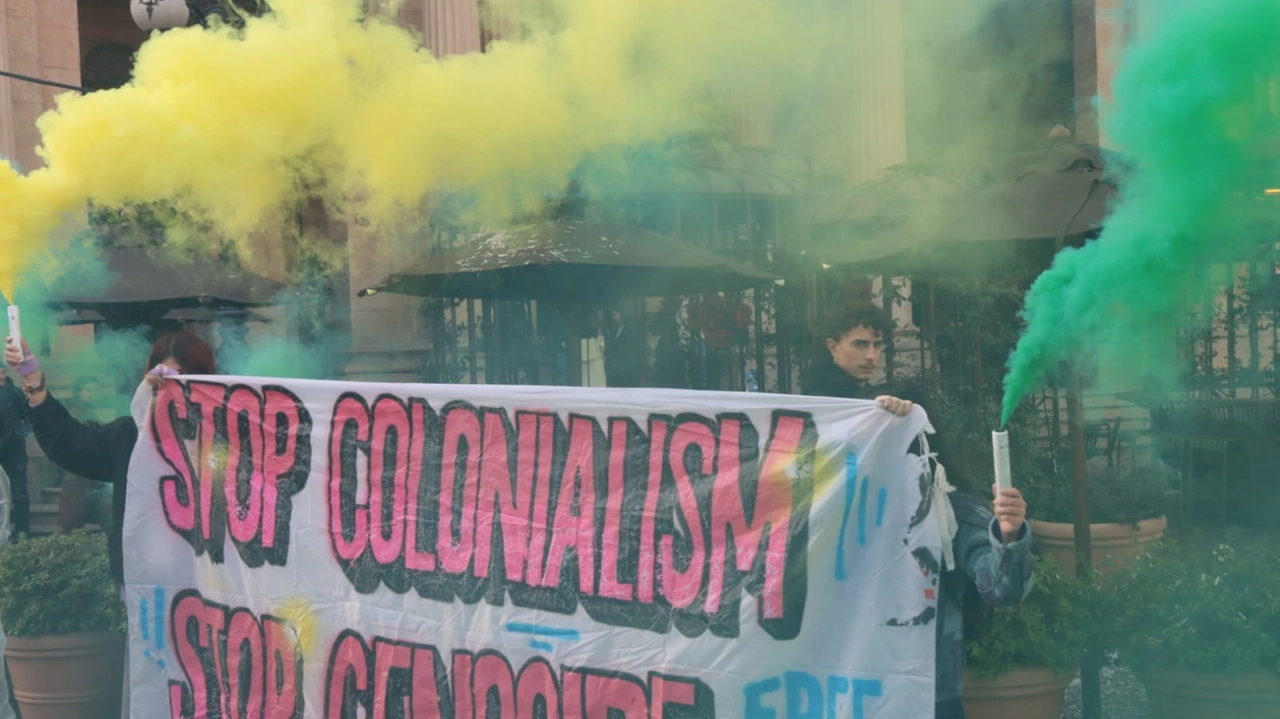 Un momento della protesta