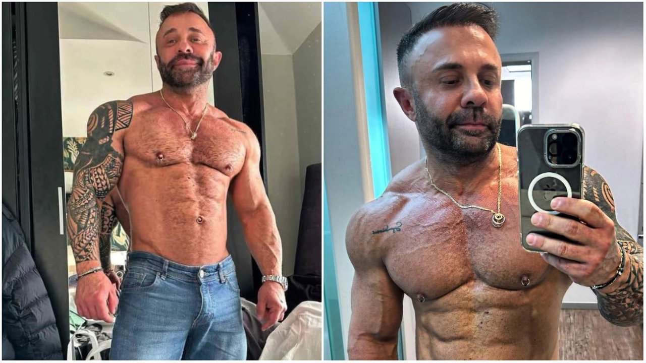 Due scatti del bodybuilder Ruggero Caso tratti dal suo profilo Instagram