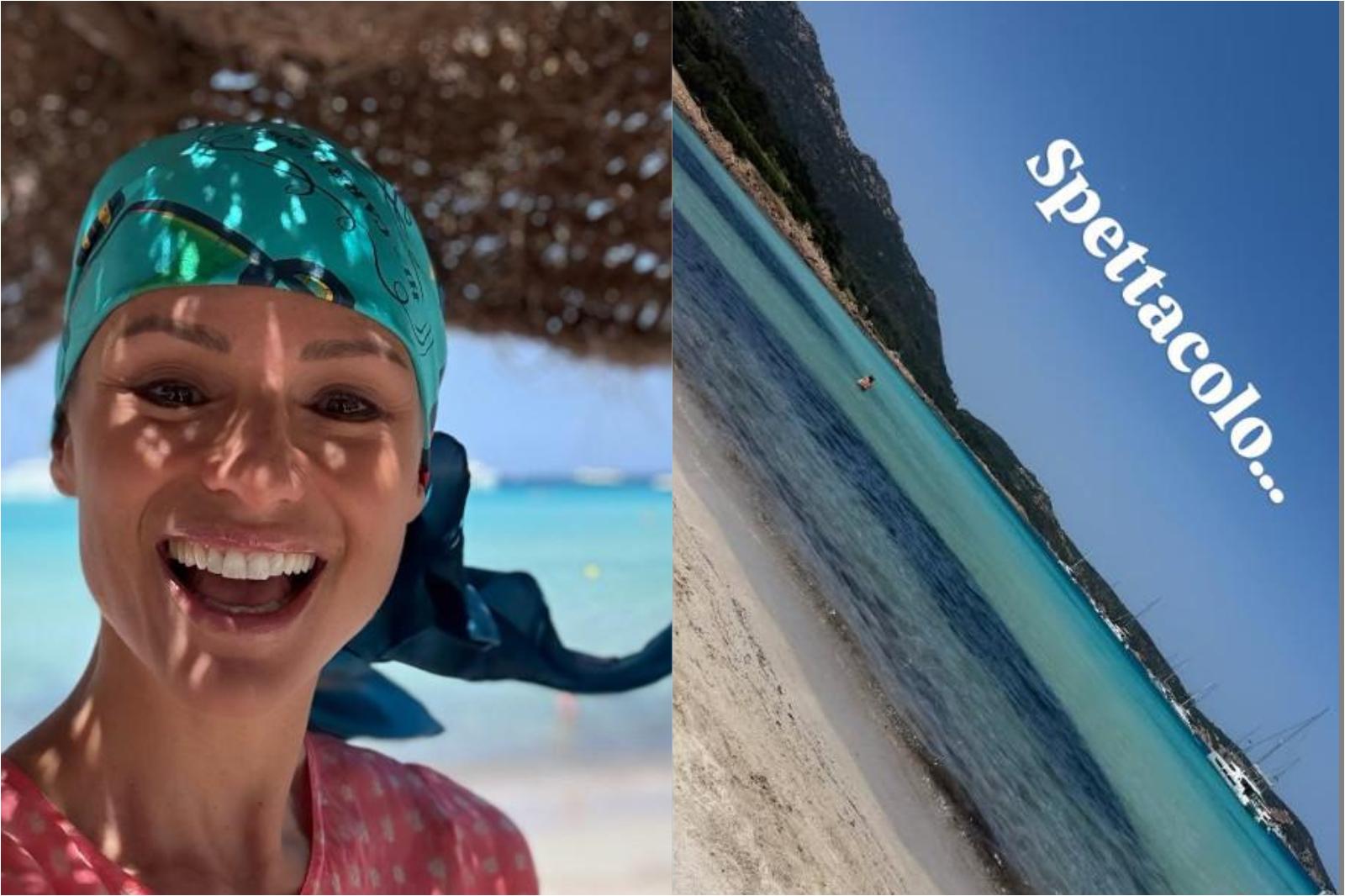 michelle hunziker sirena in sardegna che spettacolo il mare più bello del mondo