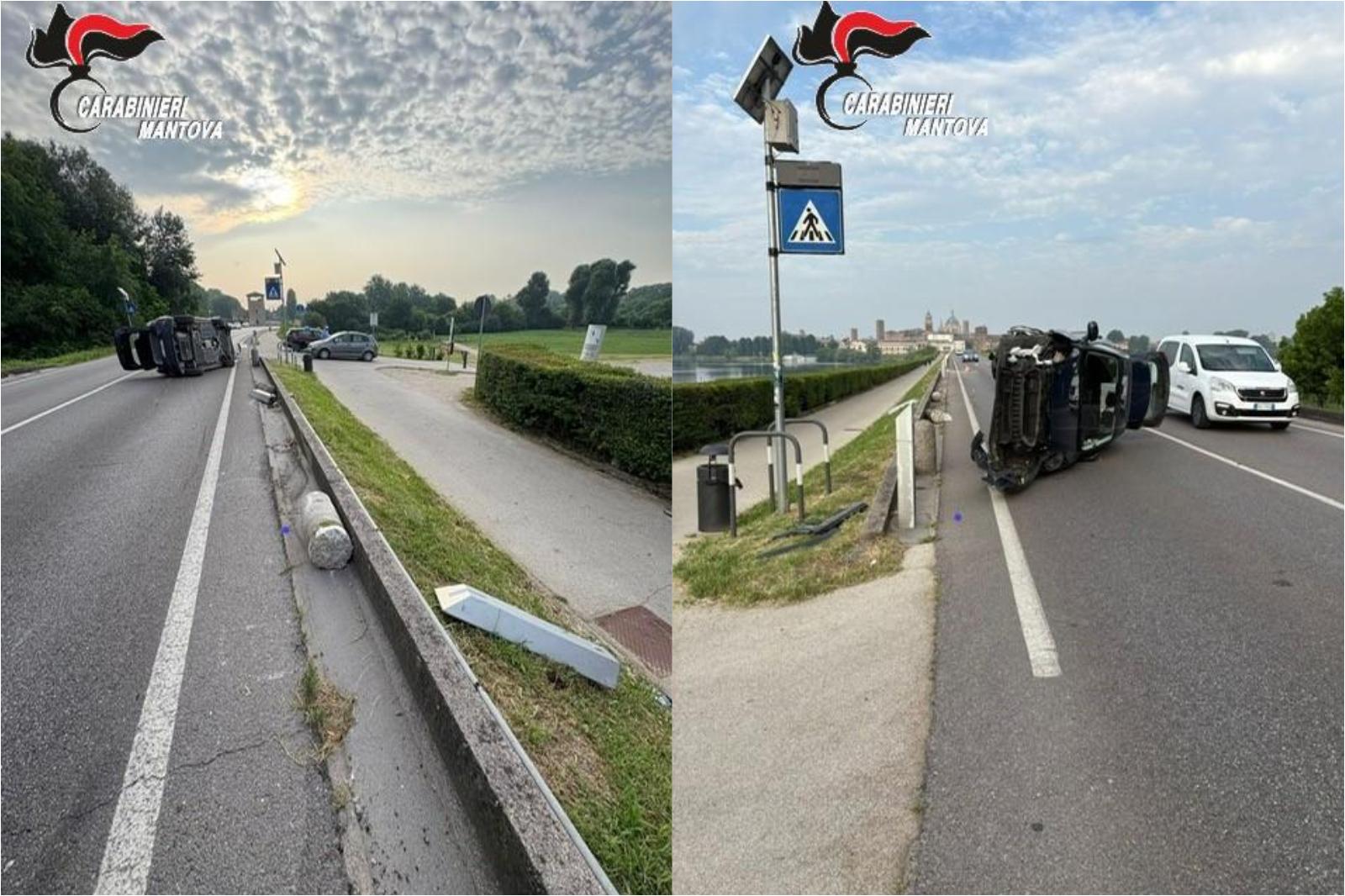 Mantova, perde il controllo dell’auto e si ribalta in mezzo alla strada: 20enne in ospedale Mantova, perde il controllo dell’auto e si ribalta in mezzo alla strada: 20enne in ospedale