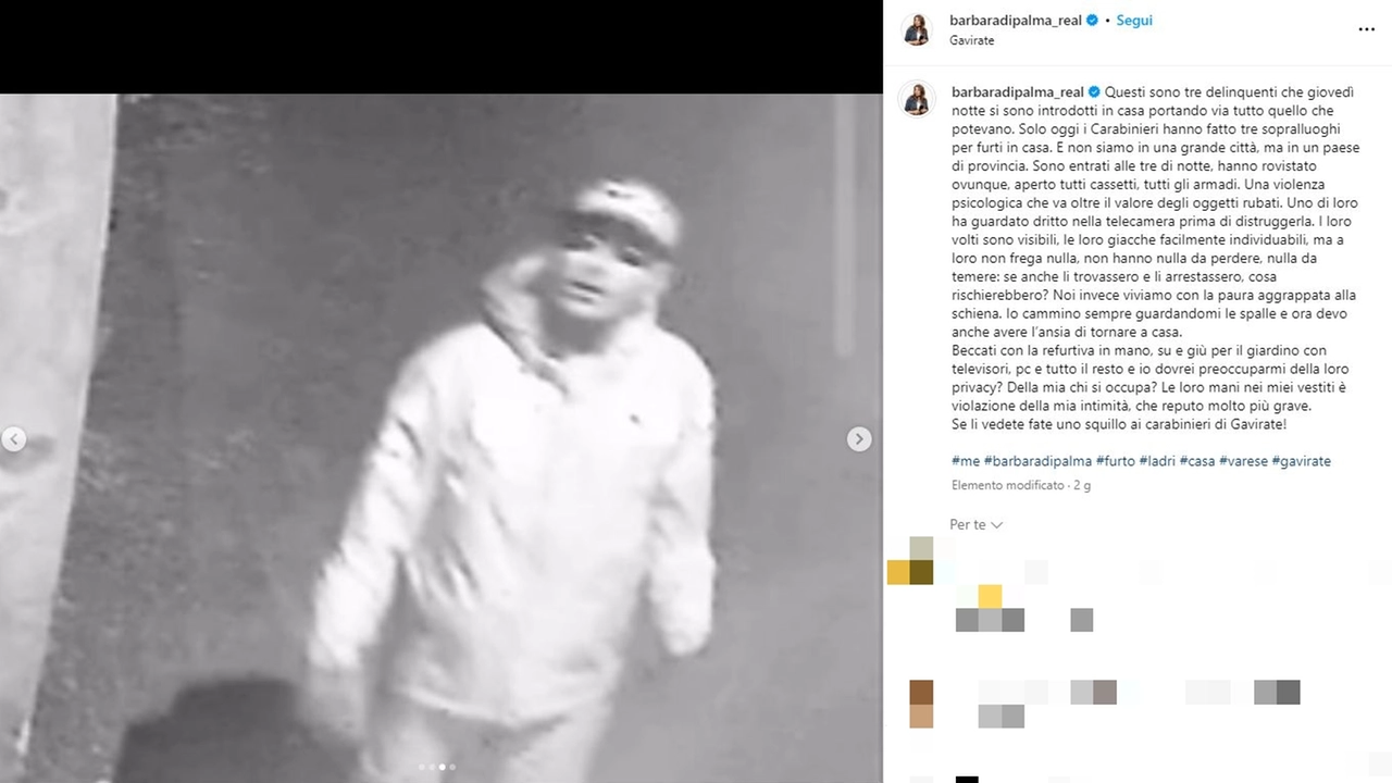 Il post Instagram di Barbara Di Palma