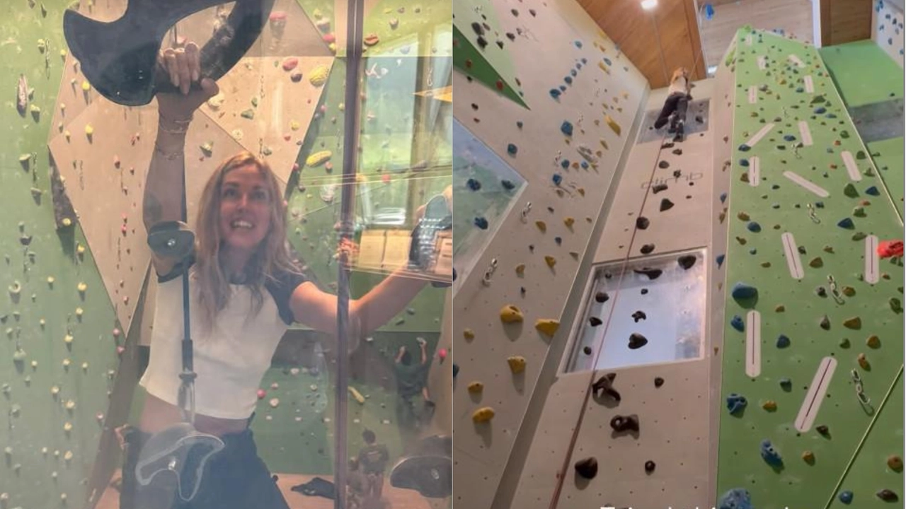Chiara Ferragni si cimenta nell'arrampicata (foto Instagram @chiaraferragni) Chiara Ferragni si cimenta nell'arrampicata (foto Instagram @chiaraferragni)