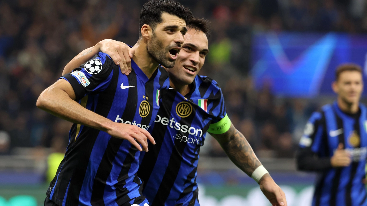 Inter, Mehdi Taremi esulta insieme a Lautaro Martinez Inter, Mehdi Taremi esulta insieme a Lautaro Martinez