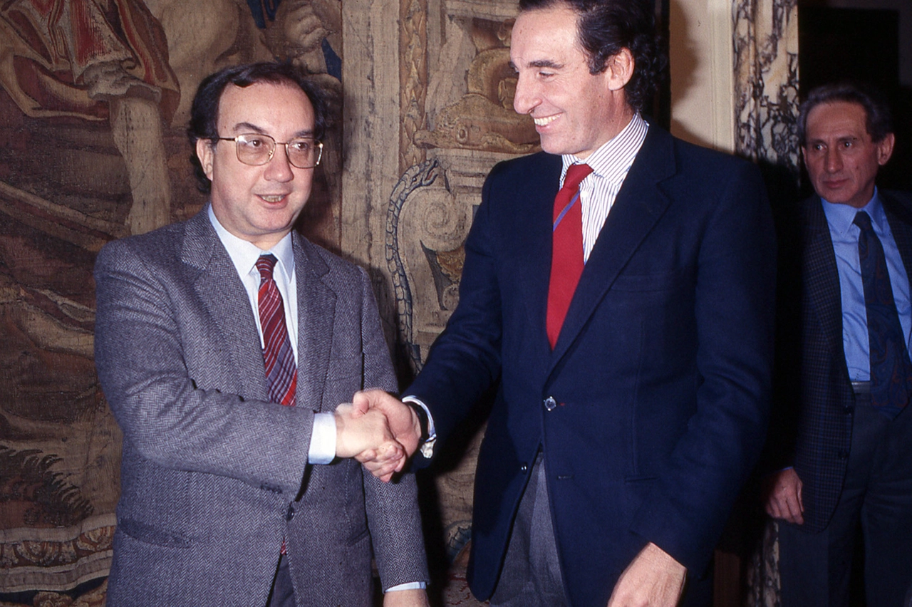 Paolo Pillitteri con il suo predecessore a Palazzo Marino Carlo Tognoli
