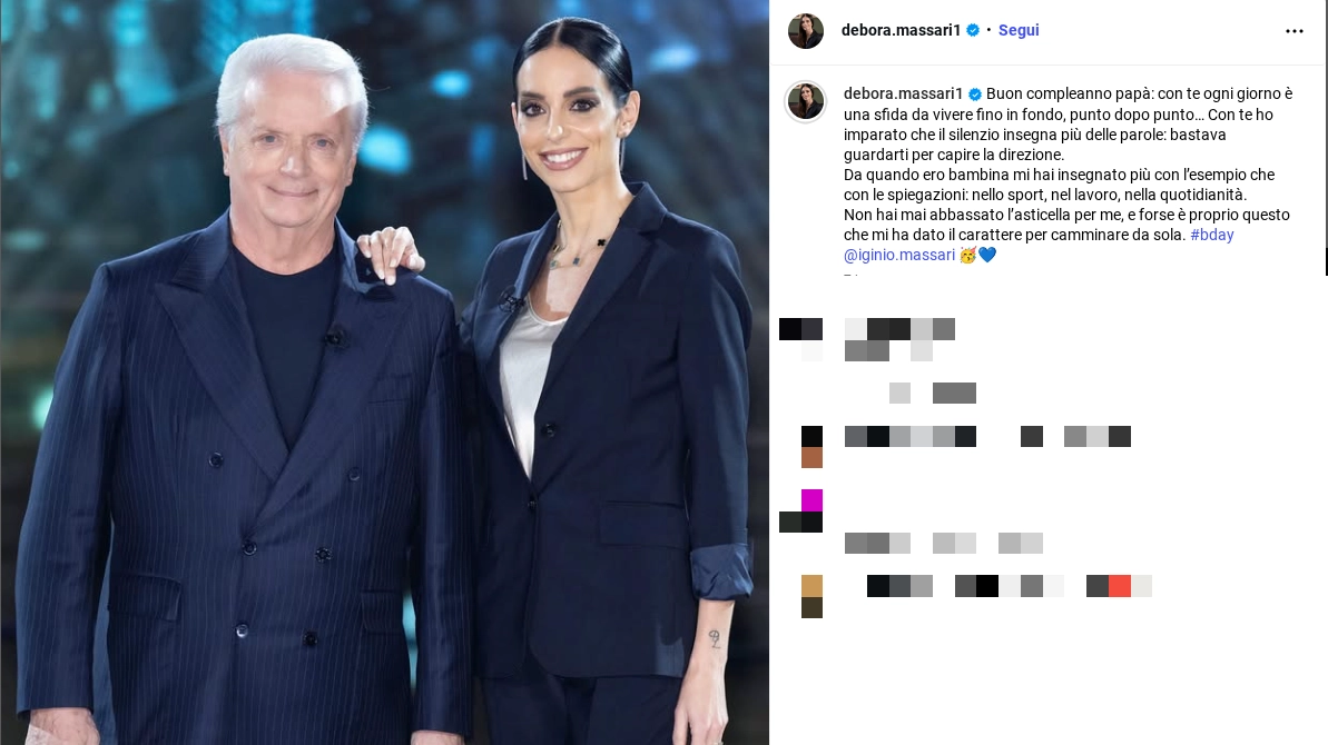 Il post Instagram di Debora Massari, figlia di Iginio