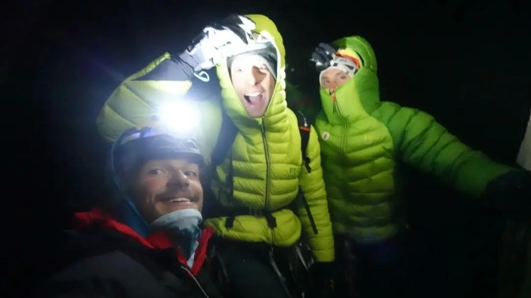 Selfie di gruppo per gli alpinisti autori dell'impresa sul Cerro Piergiorgio