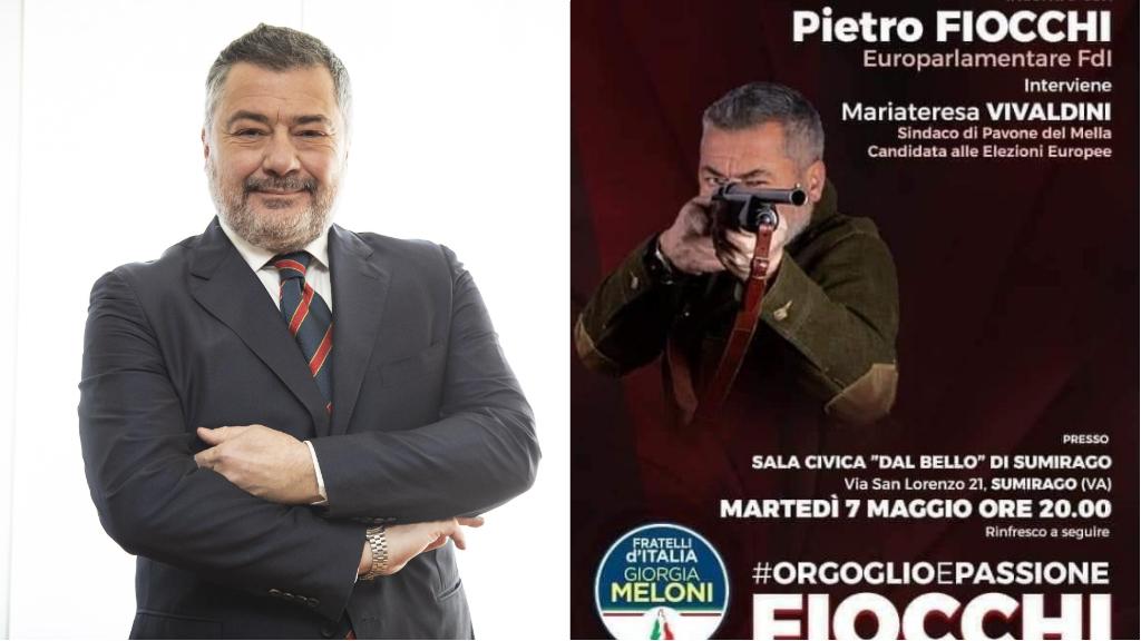 Con il fucile su un manifesto elettorale: bufera sull’eurodeputato lecchese  Pietro Fiocchi