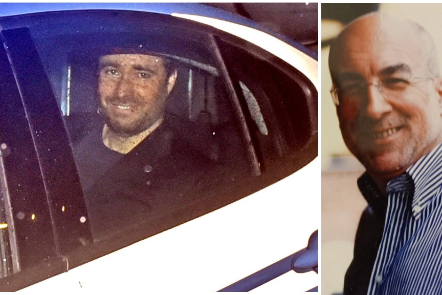 Marco Manfrinati al momento dell'arresto. A destra, il suocero Fabio Limido