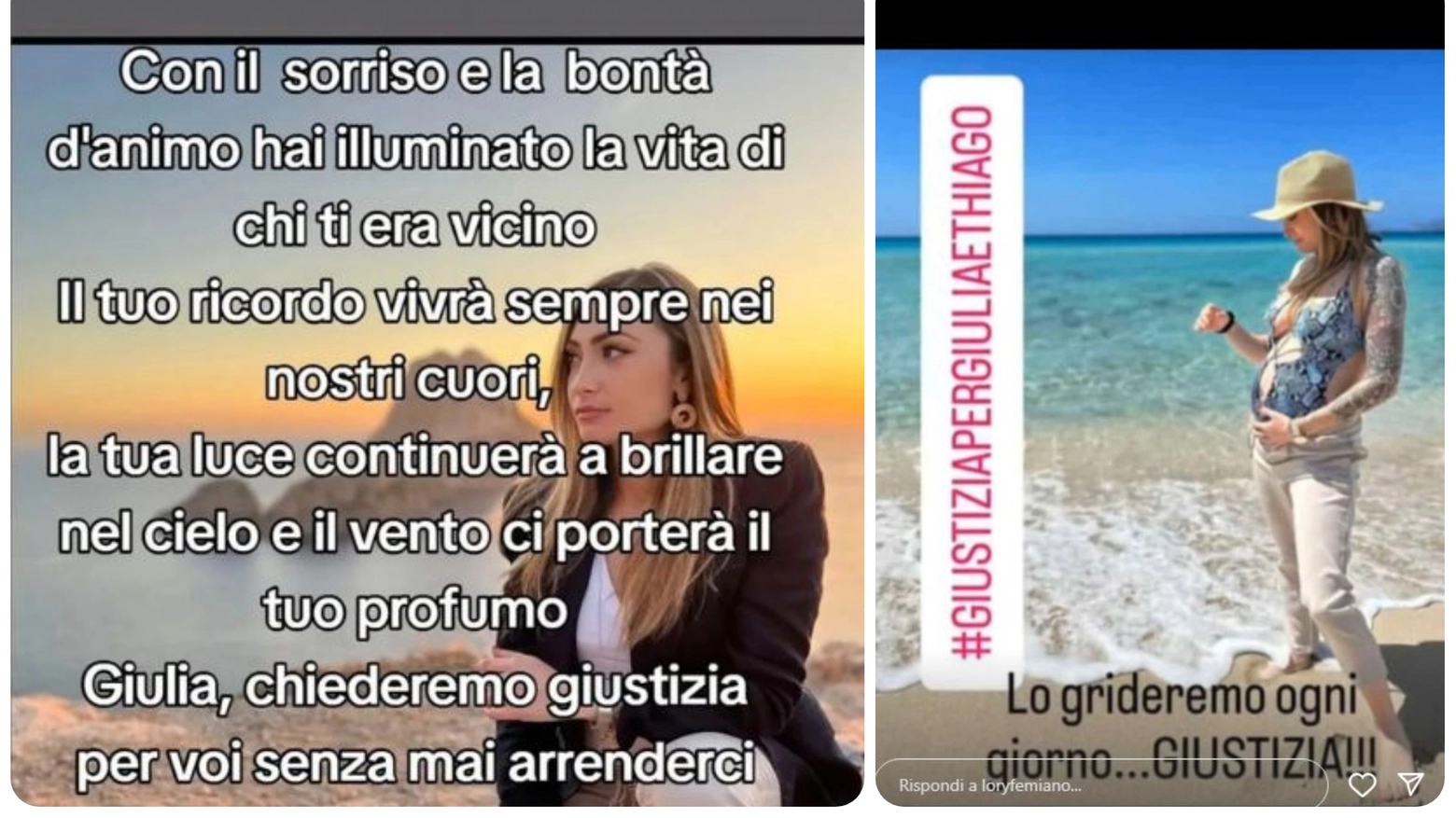 I post Instagram del papà e della mamma di Giulia Tramontano