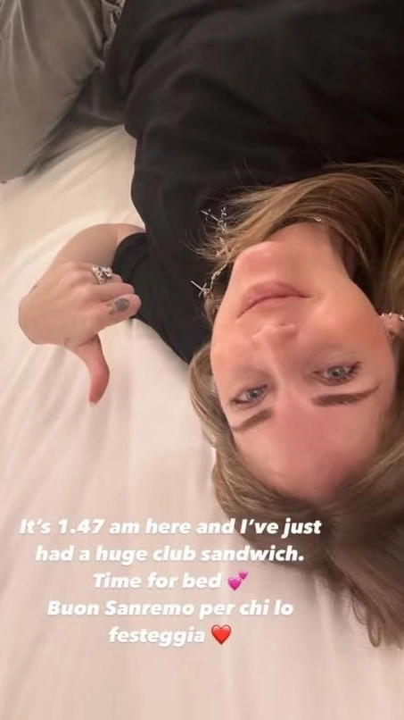 Chiara Ferragni in una storia Instagram: "Buon sanremo a chi lo festeggia"