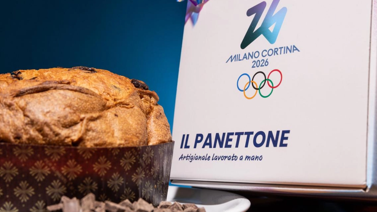Il Panettone Marchesi con la confezione che riporta i loghi ufficiali delle Olimpiadi