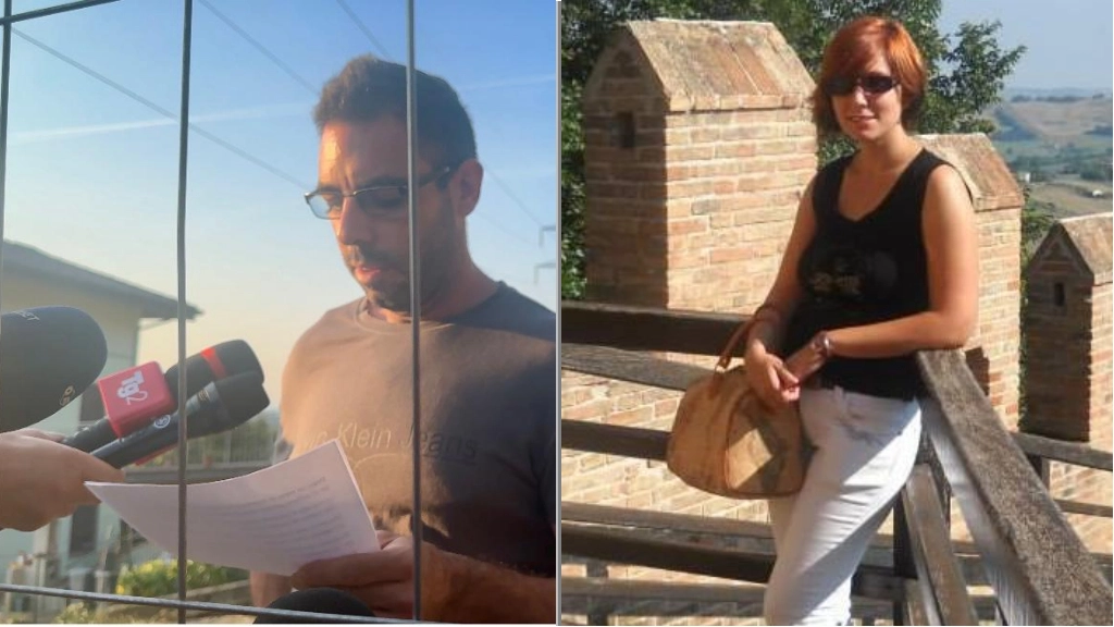 Sergio Ruocco mentre legge in suo comunicato dopo l'arresto dell'assassino dell compagna Sharon Verzeni Sergio Ruocco mentre legge in suo comunicato dopo l'arresto dell'assassino dell compagna Sharon Verzeni