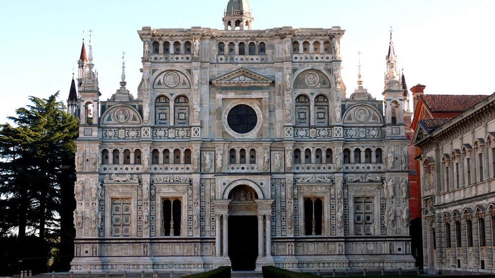 Certosa di Pavia, facciata principale della Chiesa