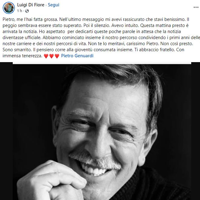 Il post Facebook di Luigi Di Fiore