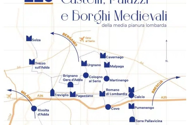 La mappa dei Castelli, dei palazzi e dei borghi medievali aperti a Pasquetta in Lombardia